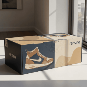 Boîte en papier rigide blanche avec illustration de sneaker, adaptée pour les cadeaux, le détail ou l'emballage d'affichage