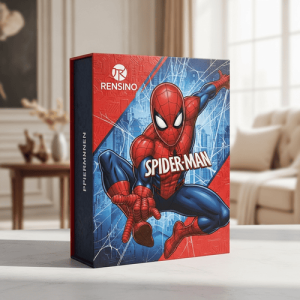 Caja de regalo de papel rojo con ilustración de Spider-Man, diseño personalizado disponible