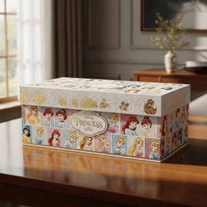 Colorful Disney Princess Gift Box with Gold Foil Accents, Suitable for Retail and Gift Packaging