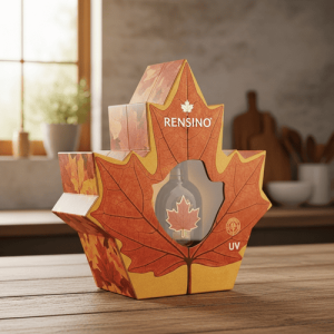 Herbstblatt-förmige Papiergeschenkbox mit Ahornblatt-Design, geeignet für Feiertagverpackungen, anpassbar von RENSINO