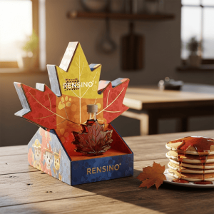Colorful Leaf-Shaped Paper Gift Box with Rigid Structure, Suitable for Gift, Retail, or Display Packaging