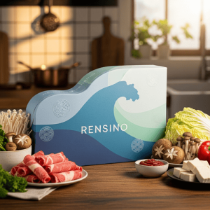 Blue Rigid Paper Box with Wave Pattern, Suitable for Gift or Display Packaging, Custom Design Available