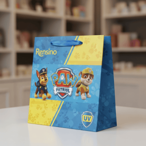 Bolsa de regalo de papel colorido con patrón de Paw Patrol, diseño personalizado disponible