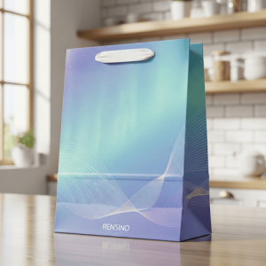 Sacchetto Regalo di Carta Blu con Design Gradiente, Adatto per Confezioni al Dettaglio e Regalo, Personalizzabile dalla Fabbrica