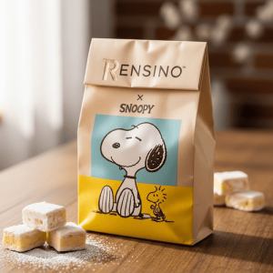Sacola de Papel Kraft com Ilustração do Snoopy, Design Personalizado Disponível