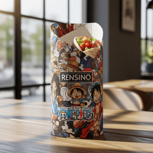 Tubo de Papel Colorido com Padrão de Desenho Animado, Adequado para Embalagem de Presente ou Varejo, Design Personalizado Disponível