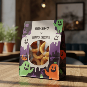 Caixa de Papel Colorida para Presentes com Padrão de Fantasma e Abóbora, Design Personalizado Disponível