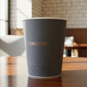 Gray Paper Cup with Elegant Design, Suitable for Beverage and Retail Packaging, Customizable by Our Factory