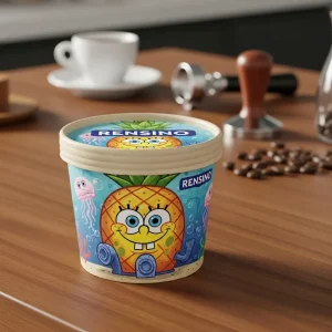 Contenedor de papel de piña de dibujos animados colorido, adecuado para bocadillos o regalos para niños, diseño personalizado disponible