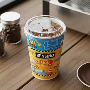 Bicchiere di Carta Colorato con Tema Costruzione, Adatto per Uso Beverage e Promozionale