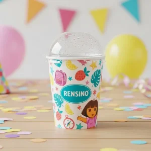 Tazza di Carta Colorata con Personaggio di Doraemon, Adatta per le Bevande dei Bambini, Stampa Personalizzata Disponibile