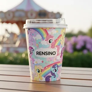 Vaso de papel colorido con patrón de My Little Pony, diseño personalizado disponible