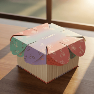 Colorful Floral Pattern Paper Gift Box with Lid, Suitable for Gift and Retail Packaging, Custom Design Available
