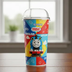 Colorful Paper Cup with Thomas & Friends Design, Suitable for Kids’ Beverages and Promotional Use