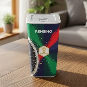 Colorful Paper Tube with World Cup Logo, Suitable for Beverage or Gift Packaging, Custom Design Available