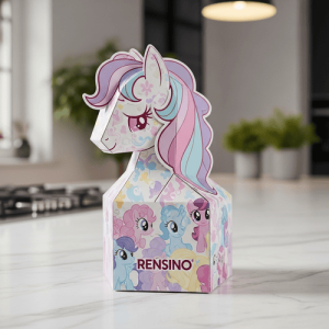 Colorful Cartoon Unicorn Paper Box with 3D Head, Suitable for Gift or Retail Packaging, Custom Design Available