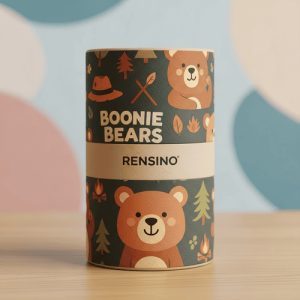 Tubo di Carta Colorato con Motivo Orso e Foresta, Adatto per Imballaggio Regalo o Vendita al Dettaglio, Fabbrica con Capacità di R&D e Personalizzazione