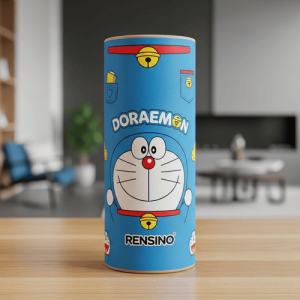 Blauer zylindrischer Papierrohr mit Doraemon-Muster, geeignet für Geschenk- oder Einzelhandelsverpackungen, individuelles Design verfügbar