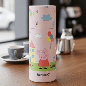 Pink Paper Tube with Peppa Pig Cartoon Pattern, Suitable for Gift or Retail Packaging, Custom Design Available