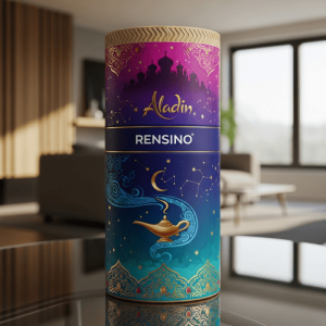 Tubo di Carta Cilindrico Colorato con Motivo di Aladino, Adatto per Imballaggio Regalo o al Dettaglio, Design Personalizzato Disponibile