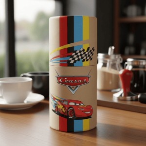 Tubo de papel con patrón de coches, adecuado para embalaje de regalo o venta al por menor, diseño personalizable