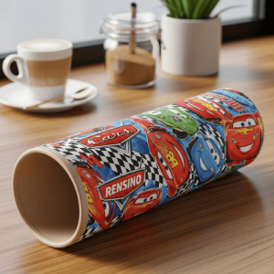 Tubo di Carta Colorato con Motivo di Auto, Adatto per Imballaggio Regalo o al Dettaglio, Produzione di Alta Qualità in Fabbrica