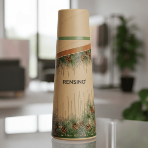 Tubo de papel kraft con patrón de piña, diseño personalizado disponible