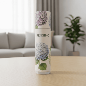 Tubo de papel con patrón de hortensia con impresión personalizada, adecuado para empaques de regalo o venta al por menor