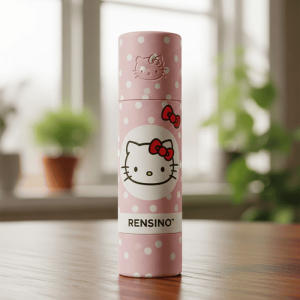 Tubo di Carta Rosa Hello Kitty con Motivo a Pois, Adatto per Imballaggio Regalo o Vendita al Dettaglio, Fabbrica con Servizi di R&S e Personalizzazione