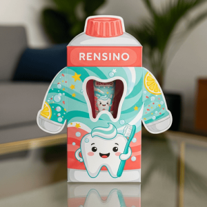 Empaque de papel en forma de diente colorido con ventana, adecuado para uso de regalo o minorista, diseño personalizado disponible