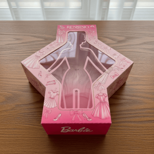 Pink Gift Box with Barbie and Dress Pattern, Custom Design Available