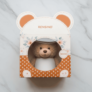 Linda caja de regalo de papel en forma de oso con patrón floral, adecuada para empaques de venta o regalo, diseño personalizado disponible