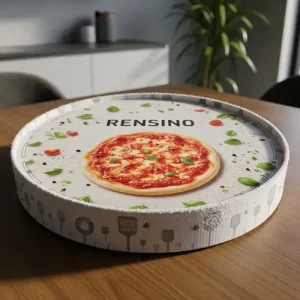 صندوق هدايا ورقي دائري بنمط بيتزا، تصميم مخصص متاح