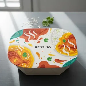 スチームパターンのカラフルな食品テーマの紙箱、カスタムデザイン可能