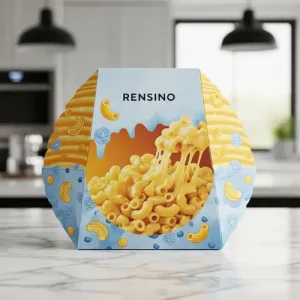 パスタパターン付きカラフルな六角形ペーパーボックス、ギフトまたは小売包装に適したRENSINO