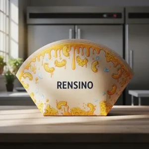 صندوق هدايا ورقي بلون الكريمة مع نمط الجبن، تصميم مخصص متاح