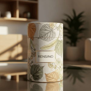 Tubo di Carta Rotondo con Motivo Foglia, Adatto per Imballaggio di Regali o al Dettaglio, Design Personalizzato Disponibile