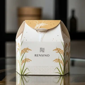 小麦のパターンの白い紙製ギフトボックス、ギフト、化粧品、または小売包装に適しています