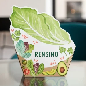 Bunte Papierbox mit Blatt- und Avocado-Muster, geeignet für Geschenk-, Einzelhandels- oder Präsentationsverpackung, individuelles Design verfügbar