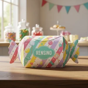 Colorful Candy Wrapper Paper Box with Sweet Pattern, Suitable for Gift or Retail Packaging