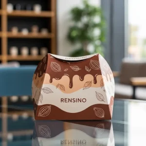 Brown Paper Gift Box with Leaf Pattern, Suitable for Gift, Cosmetic, or Retail Packaging