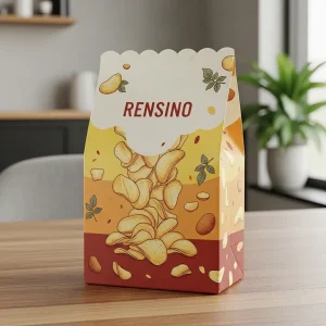 Sacola de Papel Colorida com Padrão de Nozes, Adequada para Uso de Presente ou Varejo, Design Personalizado Disponível
