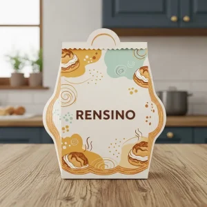 White Paper Bag with Coffee Bean Pattern, Suitable for Gift or Retail Packaging, Customizable with Logo