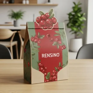 Caixa de Papel Colorida com Padrão de Cranberry, Adequada para Presente, Varejo ou Exibição, Solução de Embalagem Personalizável