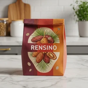 Sacola de Papel Colorida com Padrão de Nozes, Adequada para Embalagem de Presente ou Varejo, Design Personalizado Disponível