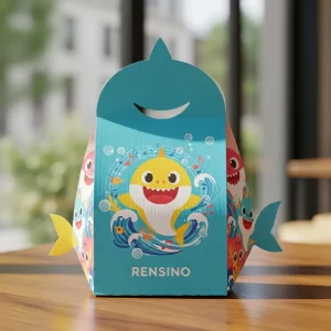 Colorful Fish-Shaped Paper Box with Marine Pattern, Suitable for Gift or Retail Packaging