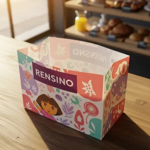 Colorful Paper Display Box with Doraemon Illustration, Custom Design Available