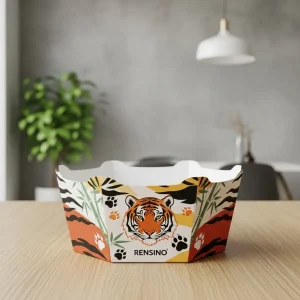 Bunte Papierschachtel mit Tiger- und Tierdruck, geeignet für Geschenk-, Einzelhandels- oder Ausstellungsverpackungen
