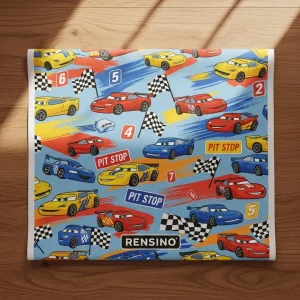 Caja de regalo de papel con patrón de coches coloridos, adecuada para regalos de niños o exhibición en tiendas, diseño personalizable por RENSINO