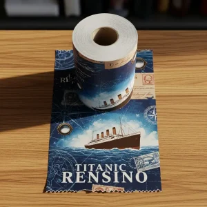 Blauer Titanic-Themen-Papiertube mit Schiffsillustration, geeignet für Geschenk- oder Einzelhandelsverpackungen, individuelles Design verfügbar